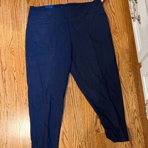 crown & ivy Navy Tapered Stretch Pants